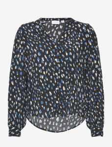 Vila blouse zwart/kobalt €39,99
